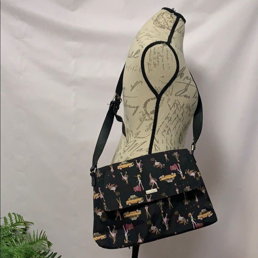 NICOLE MILLER LEATHER TRIM BAG